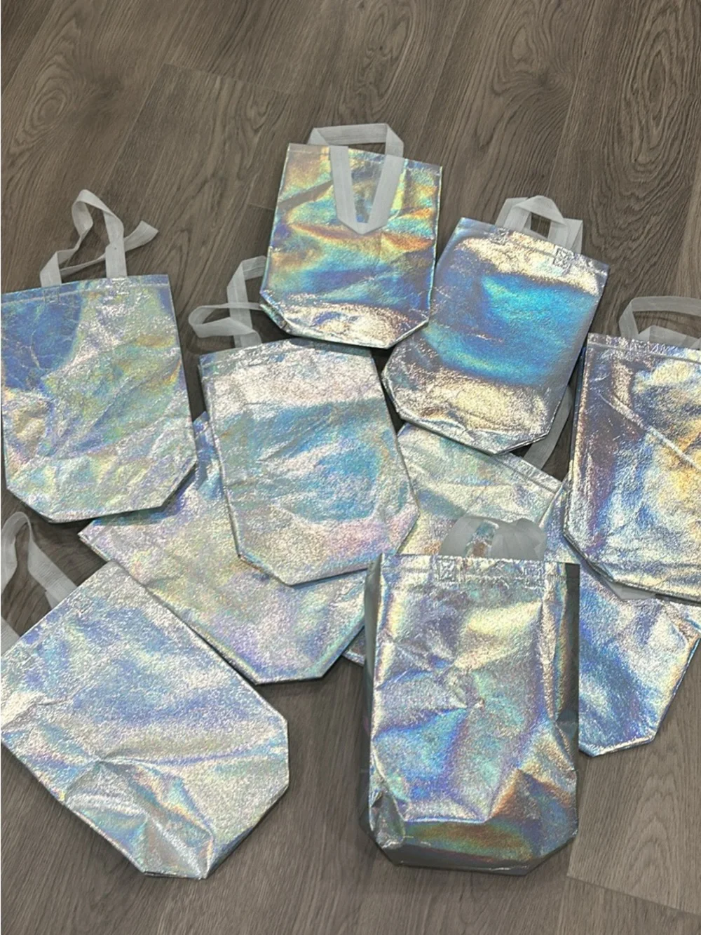 Kids Holographic Tote Bag - Iridescent Silver